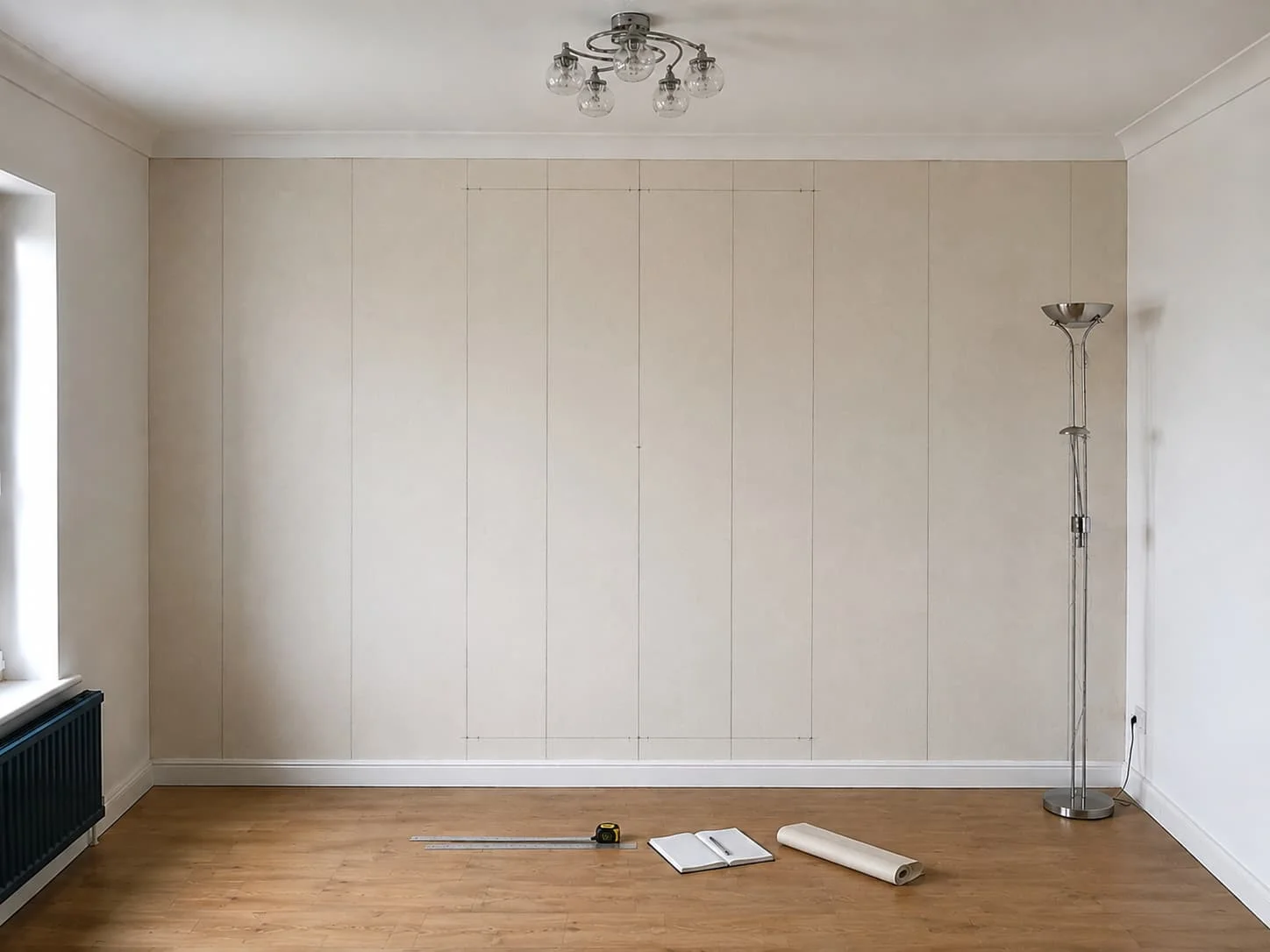 Measuring & Pattern Planning — Contemporary Feature Wall & Wallpaper Installation by Kalhor Contractors