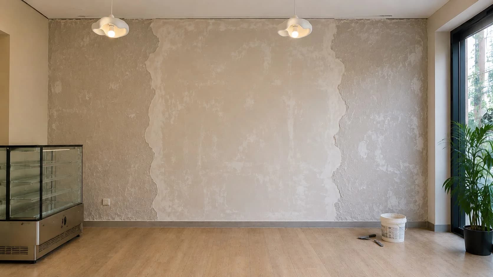 Wall Preparation — Textured Feature Wall & LED Lighting Installation by Kalhor Contractors